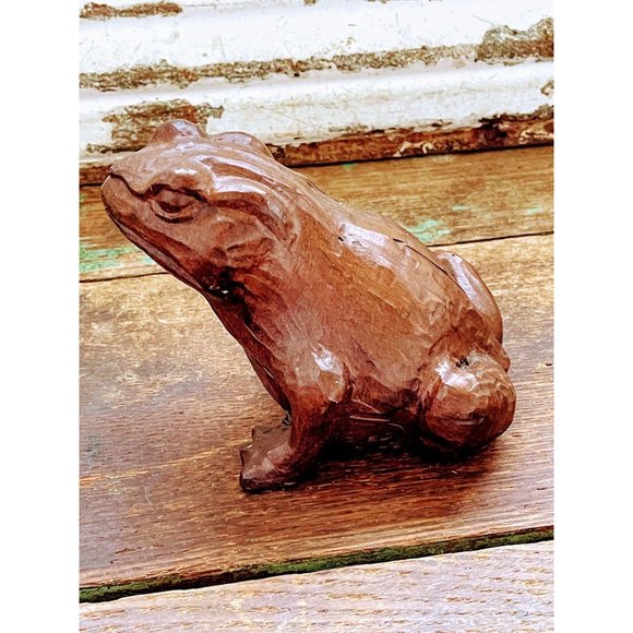 Vintage Carved Resin Frog/Toad artist Signed - Picture 8 of 8